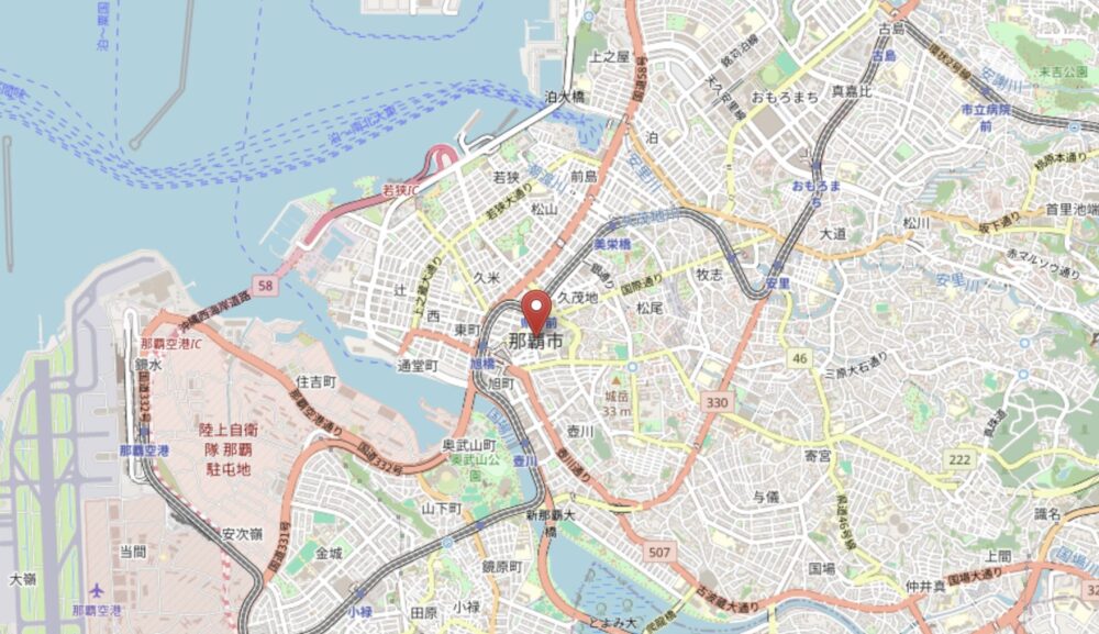 那覇市松山周辺の運転代行対応エリアマップ