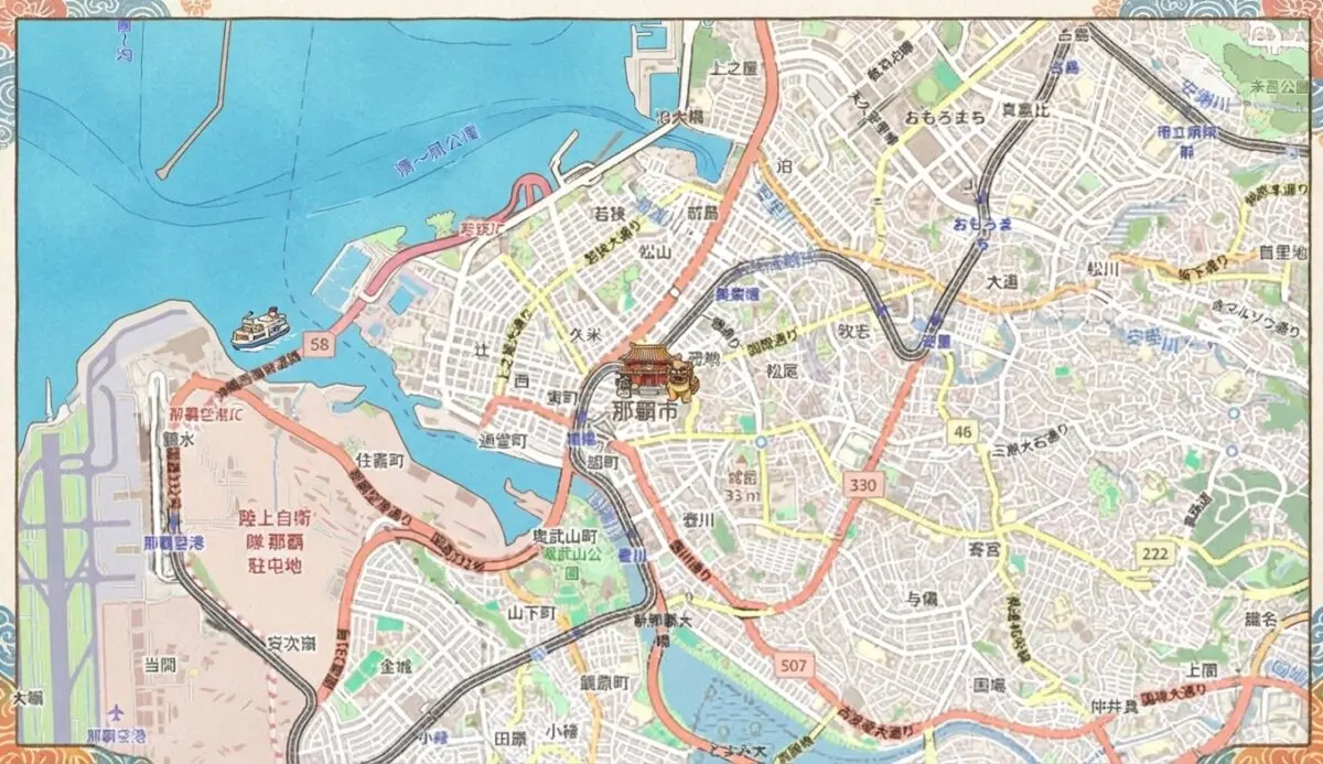 沖縄県那覇市のマップ